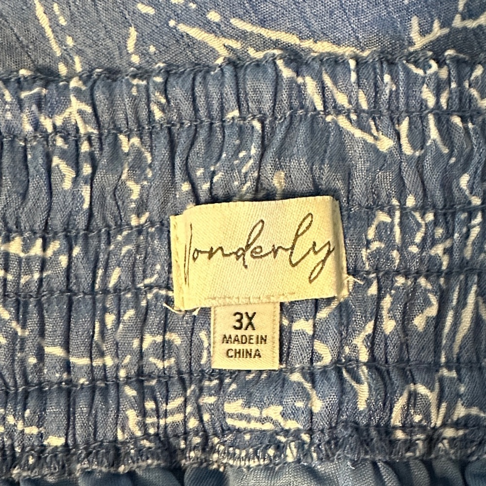 Wonderly Blue Floral Wide Leg Pants - Picture 3 of 4